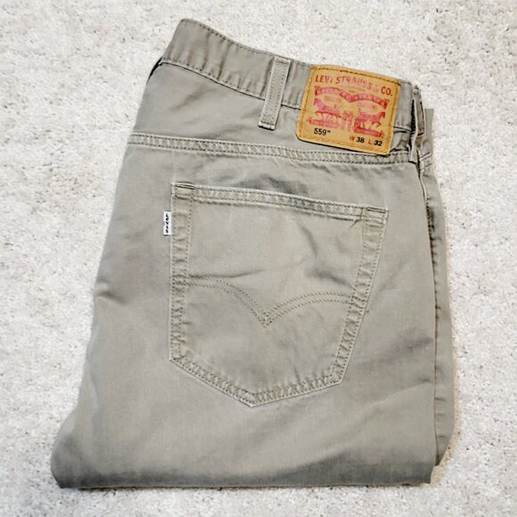 Levis 559 Men Jeans Brown 38x32 Relaxed Straight Fit Casual Work Denim Western - Picture 3 of 9